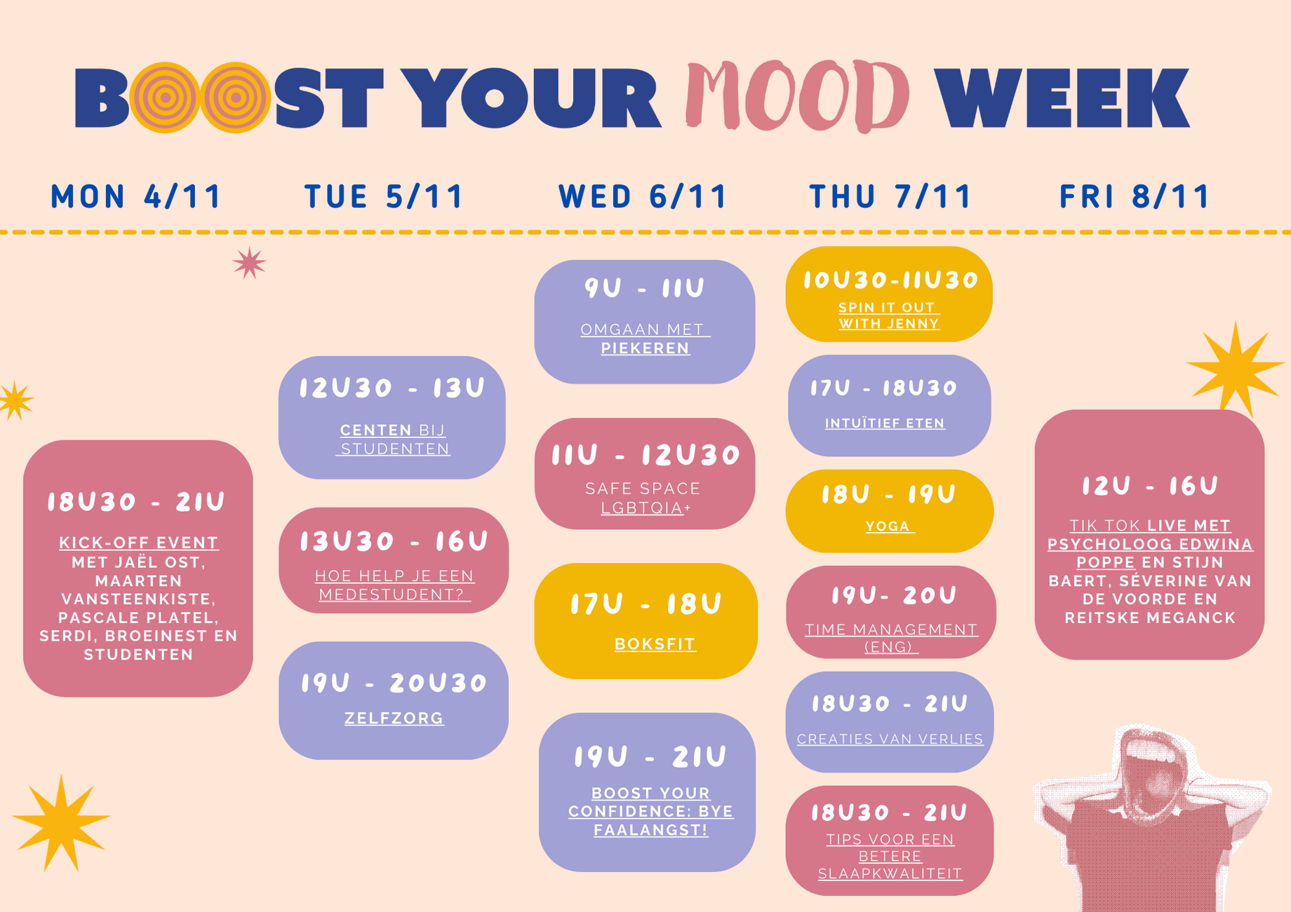 agenda van de Boost Your Mood Week