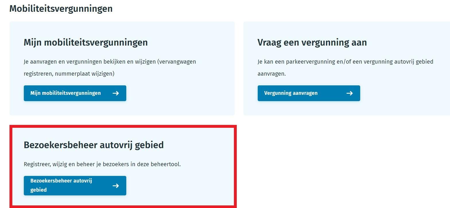 Bezoekersrecht vergunning autovrij gebied