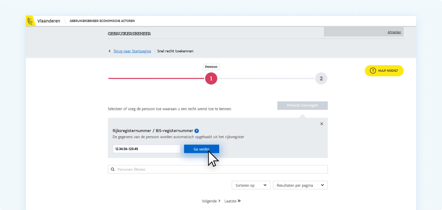 Zaakvoerder rijksregisternummer medewerker toevoegen