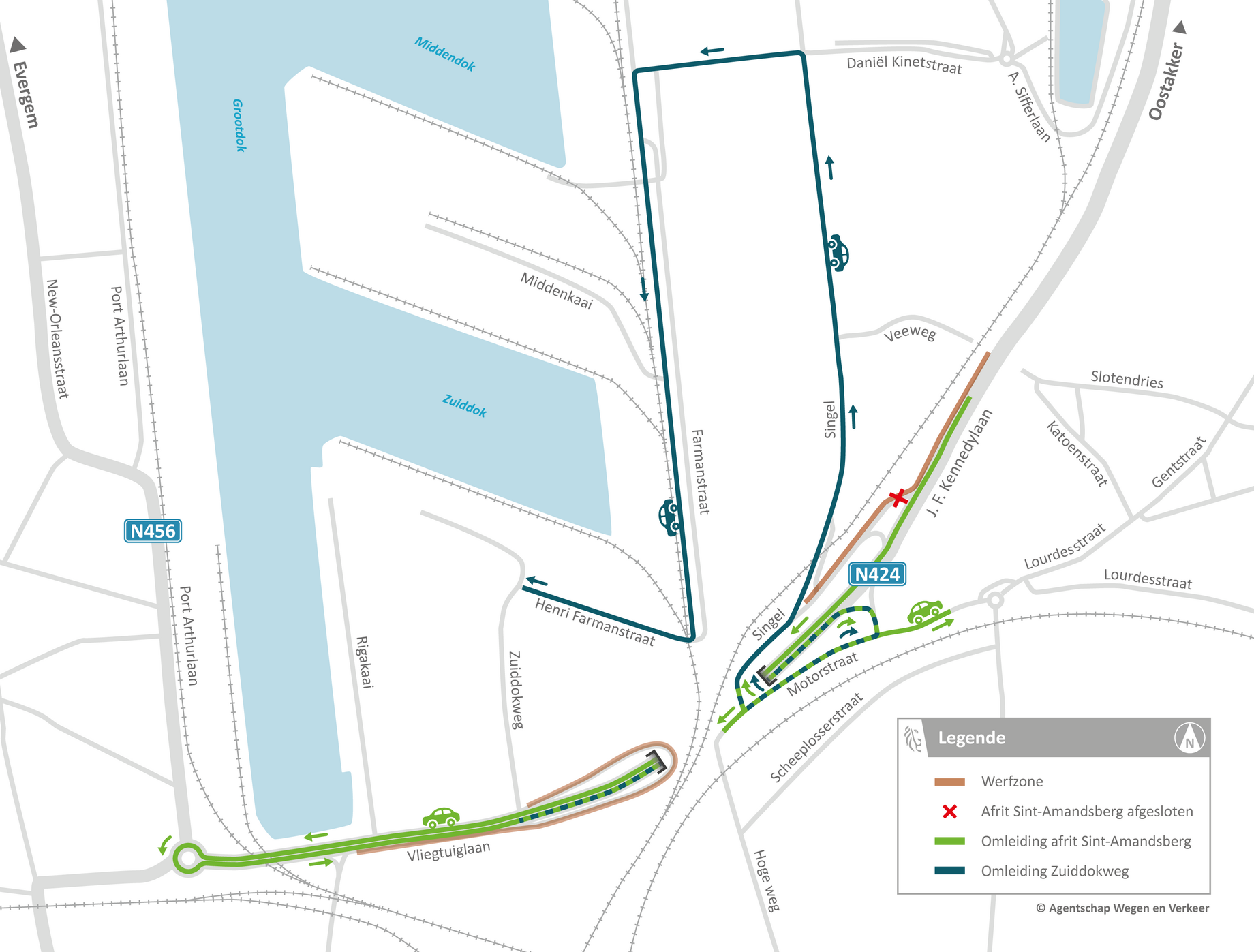 Veiligere fietspaden in havengebied_omleiding